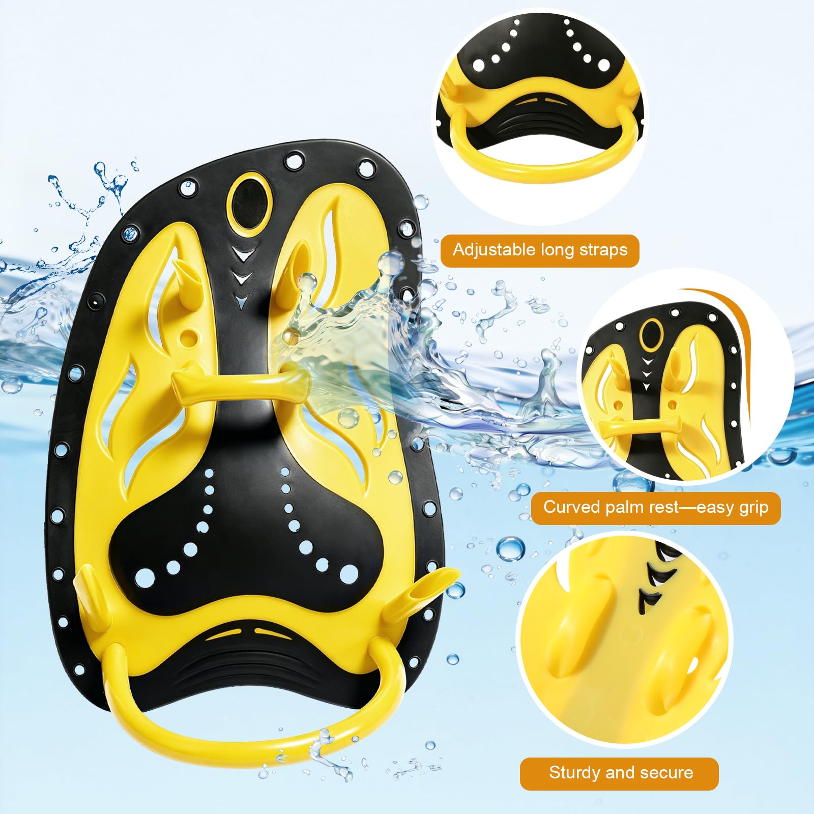 Handpaddel für Schwimmer, Silikon-Schwimmpaddel Einheitsgröße für Erwachsene und Kinder, Schwimmbad-Paddel mit Verstellbaren Riemen, Ergonomisch Geformte Handfläche