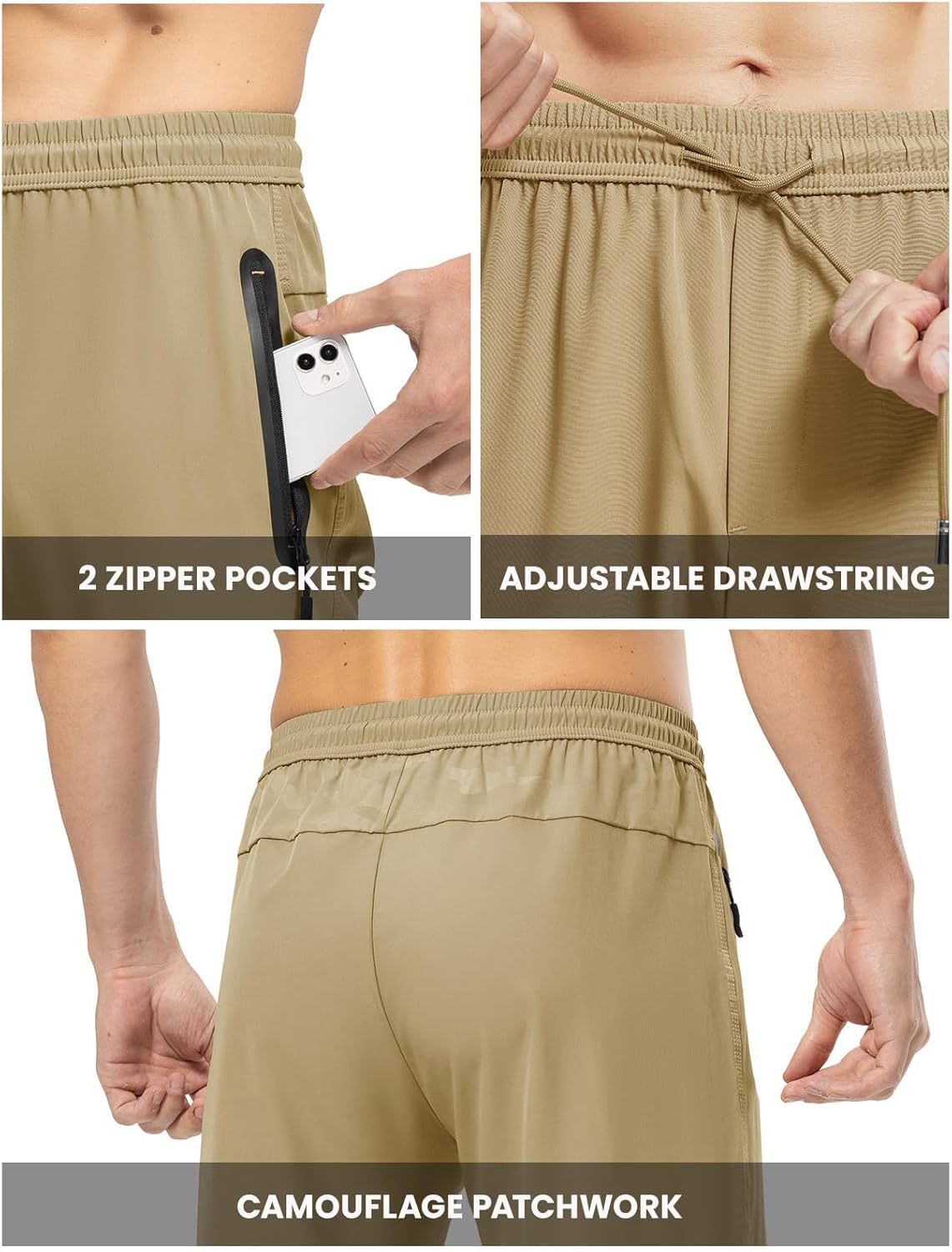 Rdruko Men's Casual Pants Lightweight Quick Dry Hiking Running Workout Outdoor Sports Sweat Pants - Image 5