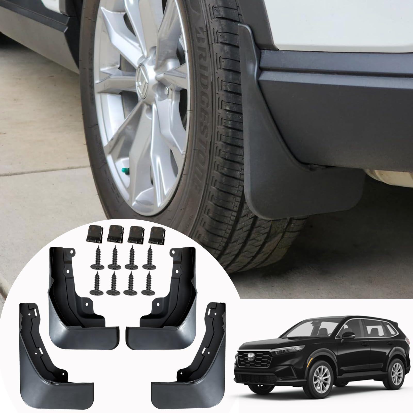 for Honda CRV 2023 2024 2025 2026 Splash Guard - Front & Rear Mud Flaps for Honda CR-V LX/EX/EXL 2023 2024 2025 2026 Exterior Accessories (Not for Hybrid)