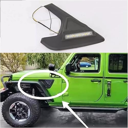 Miniatura 6 de PASGON Compatible con luz de guardabarros compatible con Jeep Wrangler JL 18-21 LED DRL diurna, luz intermitente, luz de marcador lateral