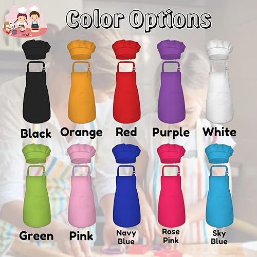 Miniatura 2 de Delantal personalizado para niños con nombre, juego de sombrero de chef personalizado, delantales personalizados, regalos para niños y niñas,