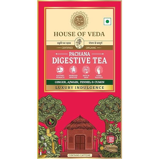 House of Veda Digestive Tea  25 Tea Bags Ayurvedic Detox Bl