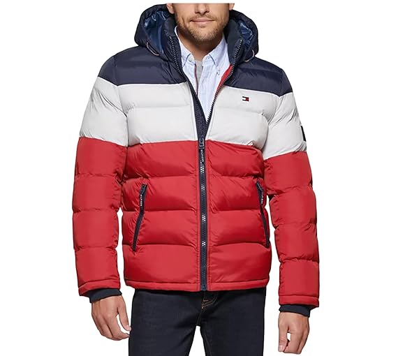 Tommy Hilfiger Men's Down Alternative Hooded Puffer Jacket (Standard and Big & Tall)