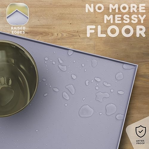 Miniatura 5 de Tapete de Comida para Perros – Tapete para Perros con Bordes Elevados para Comida y Agua Previene Derrames, Tapetes Impermeables para Comida