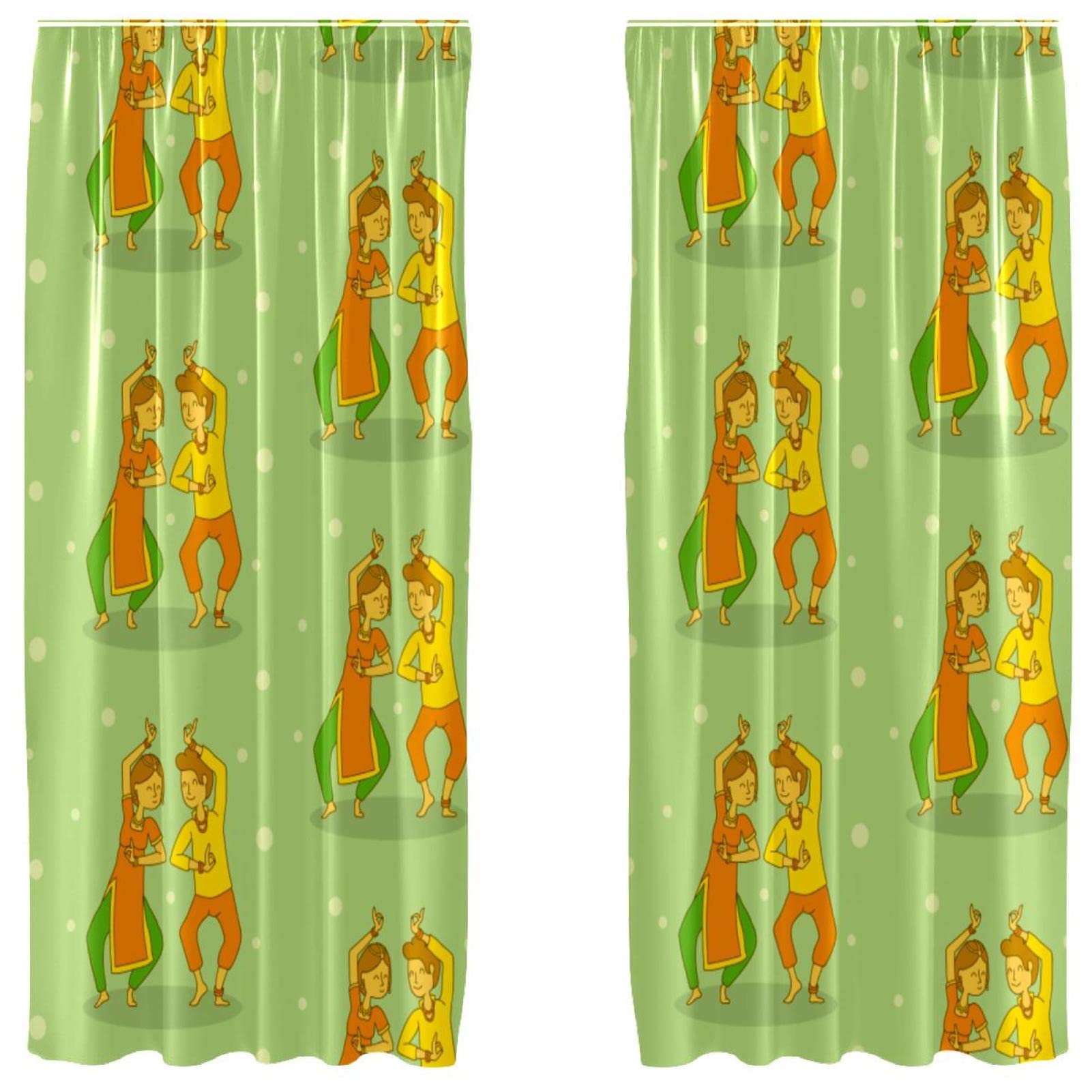 Rideau Bollywood Dance léger à passe-tringle de 139,7x213,4 cm lot de 2 panneaux