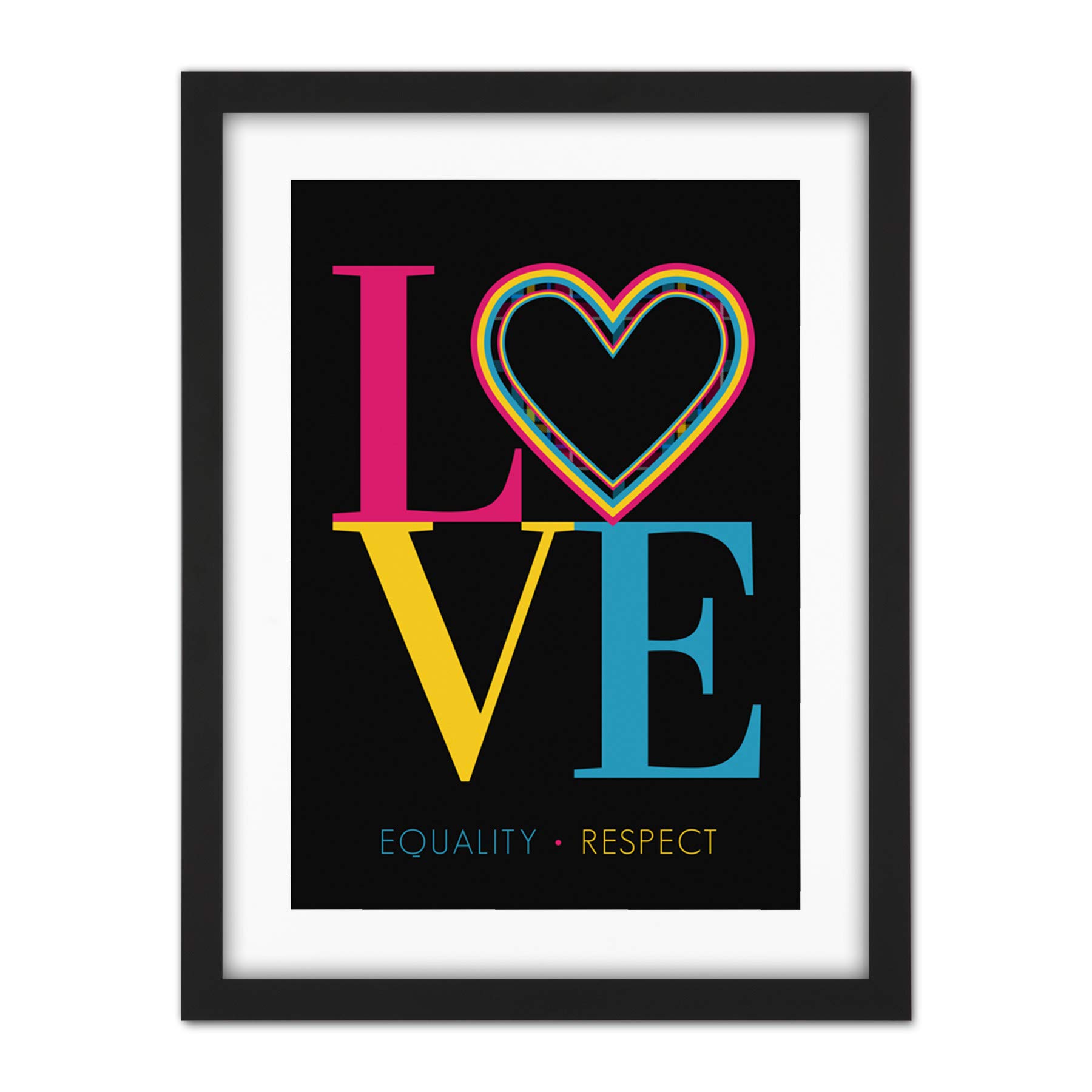 Wee Blue Coo Who Cares Scotland Love Equality Respect Heart Tartan Artwork Framed Wall Art Print 18X24 Inch
