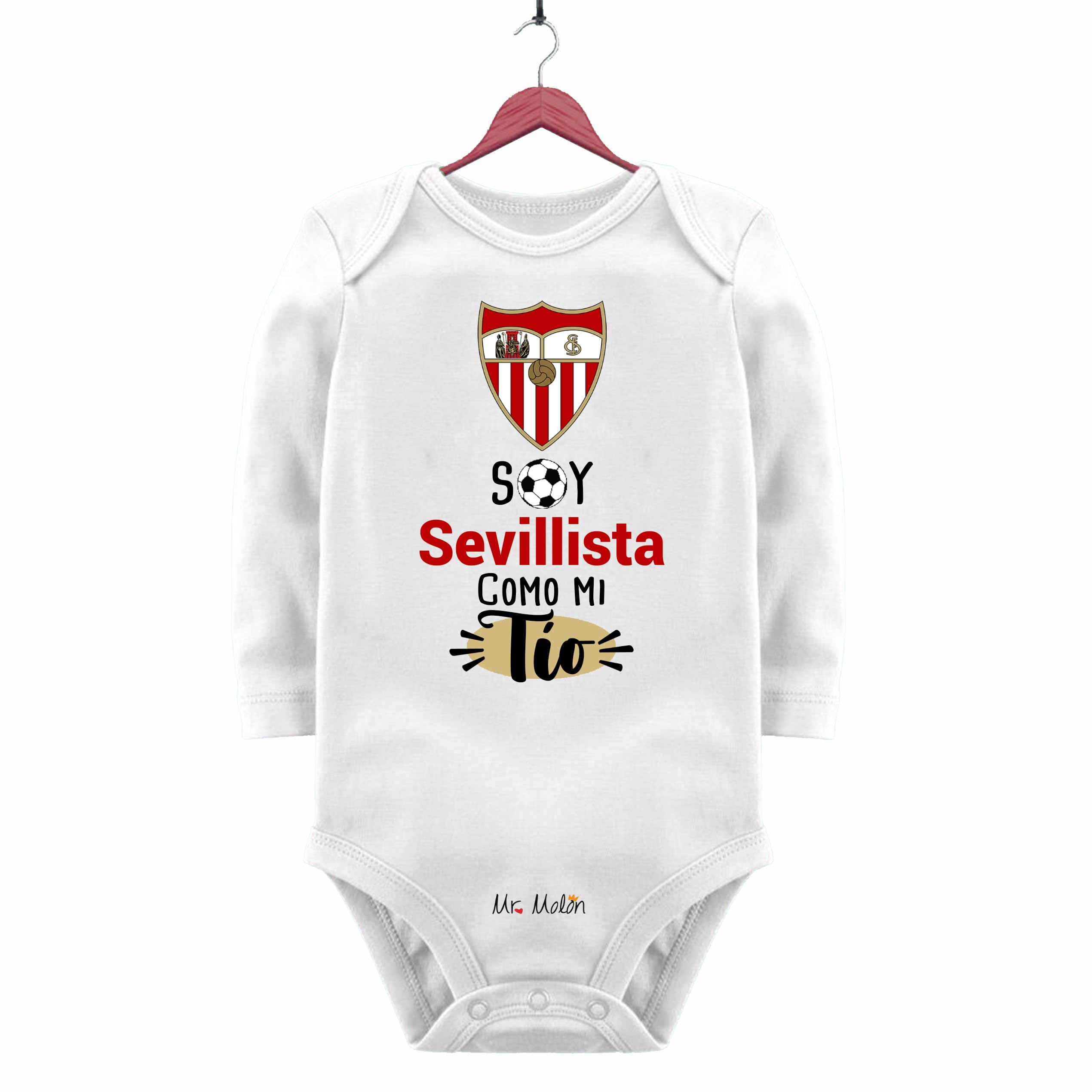 BODY FUTBOL BEBE SEVILLA : SOY SEVILLISTA COMO MI TíO