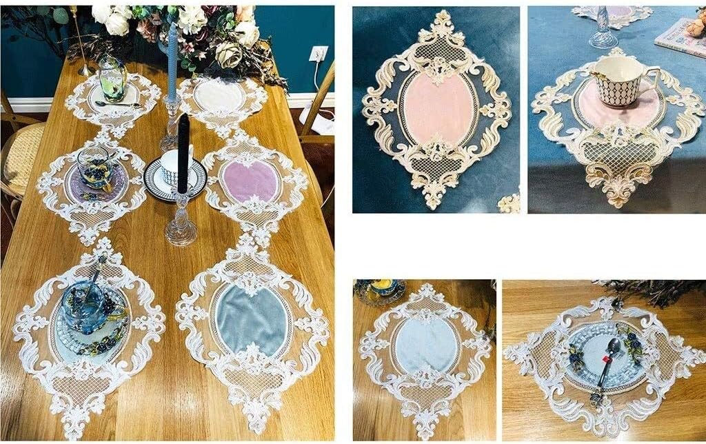 Table Runners White Classy for Rustic Boho Party Bridal Shower Party Decorations Rose European Embroidered Reception Table Runners Decor Gourmet Dressing ( 38*250CM)