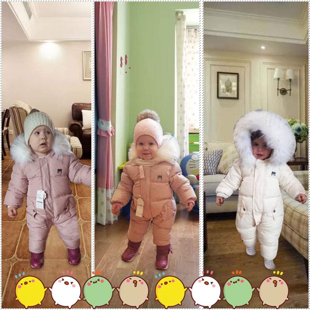 XIFAMNIY Baby Winter Snowsuit Coat Romper Outwear Hooded Footie Toddler…