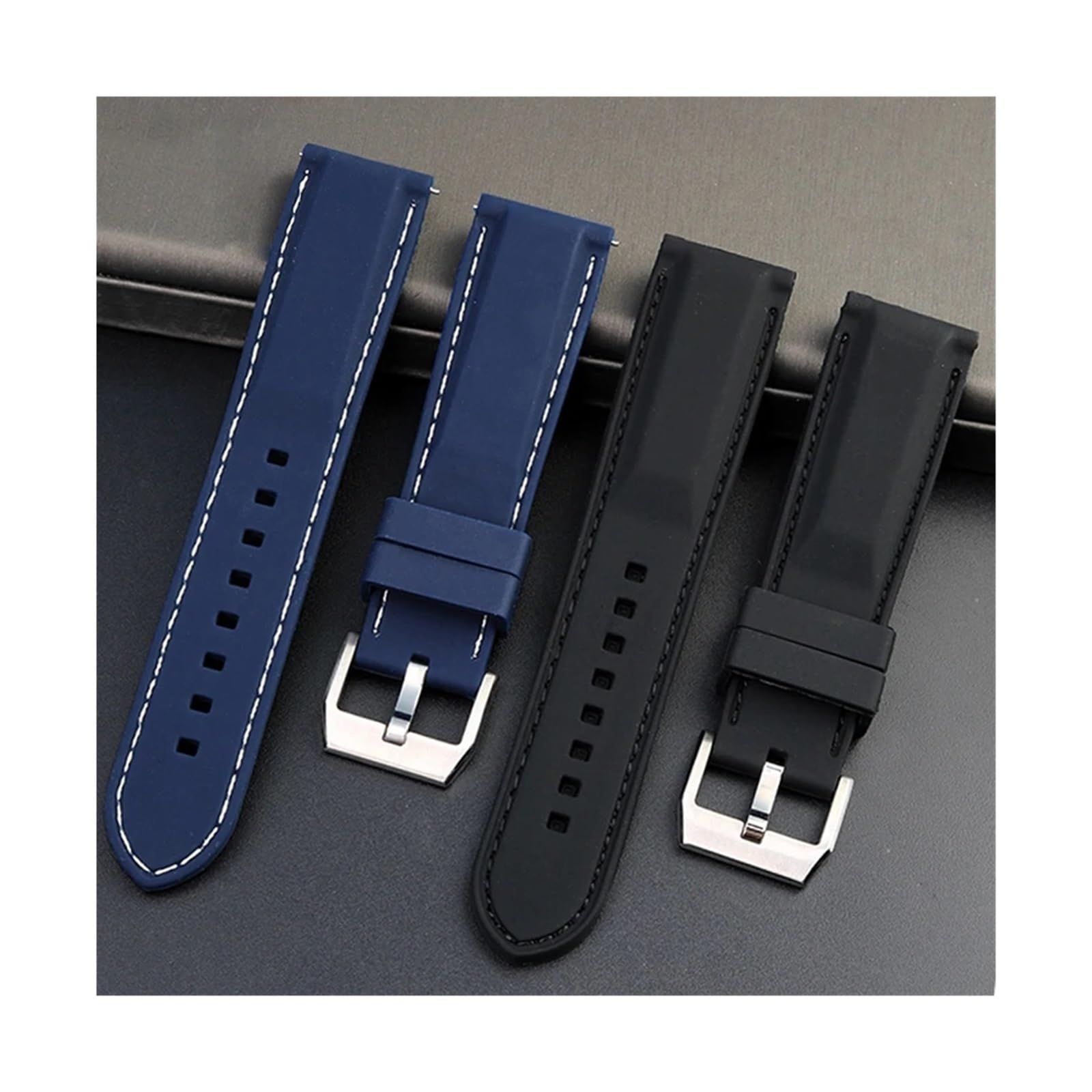 Ajustement pour Les Hommes Silicone Watchband 20 mm 22 mm Strape DE MONTRATION MELLEMENT ARRÉEMENT