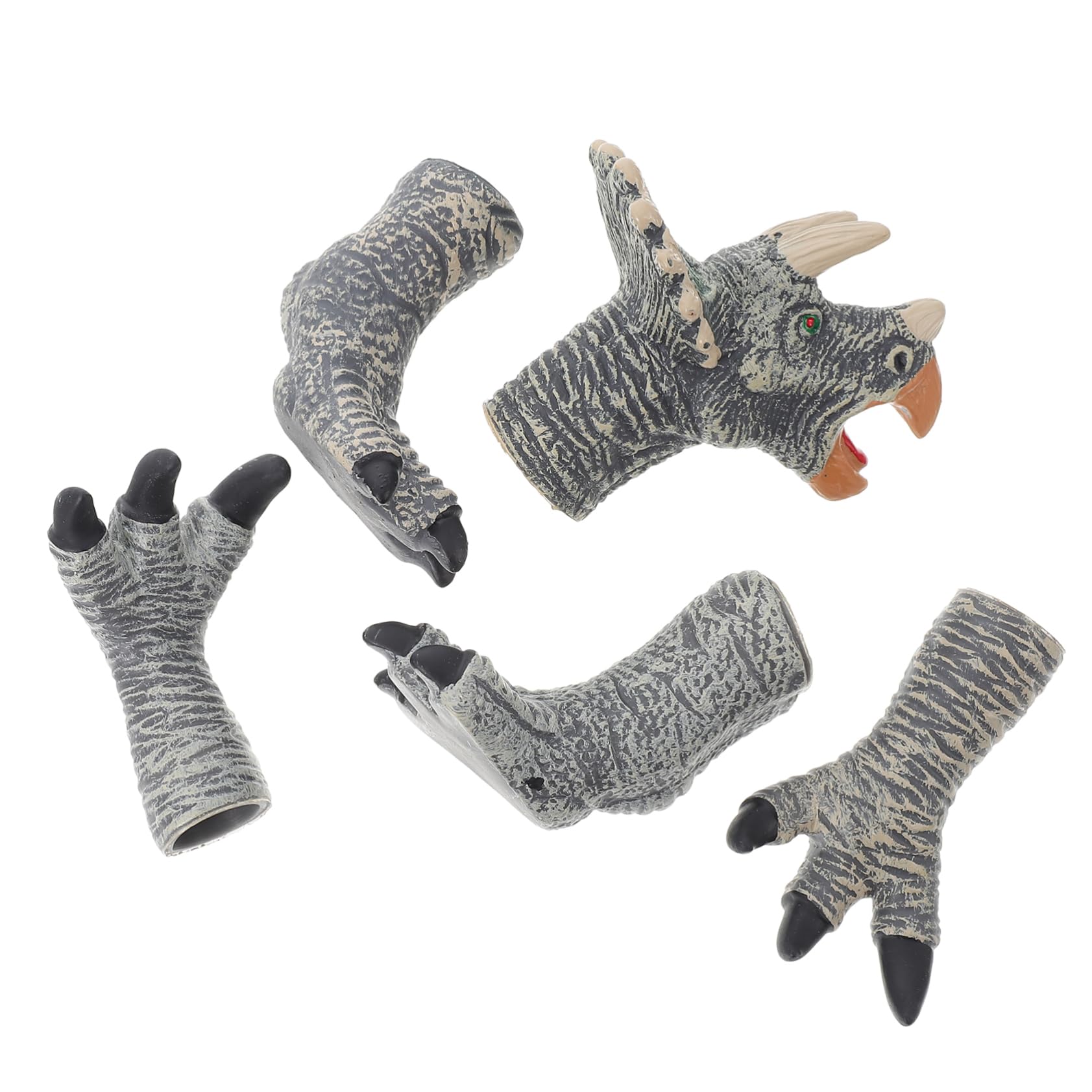 HONMEET 1 Juego Marioneta de Dedo de Dinosaurio Juguetes de títeres para niños pequeños marioneta de Animal de Juguete Animales dinossauro Guantes con de Vinilo