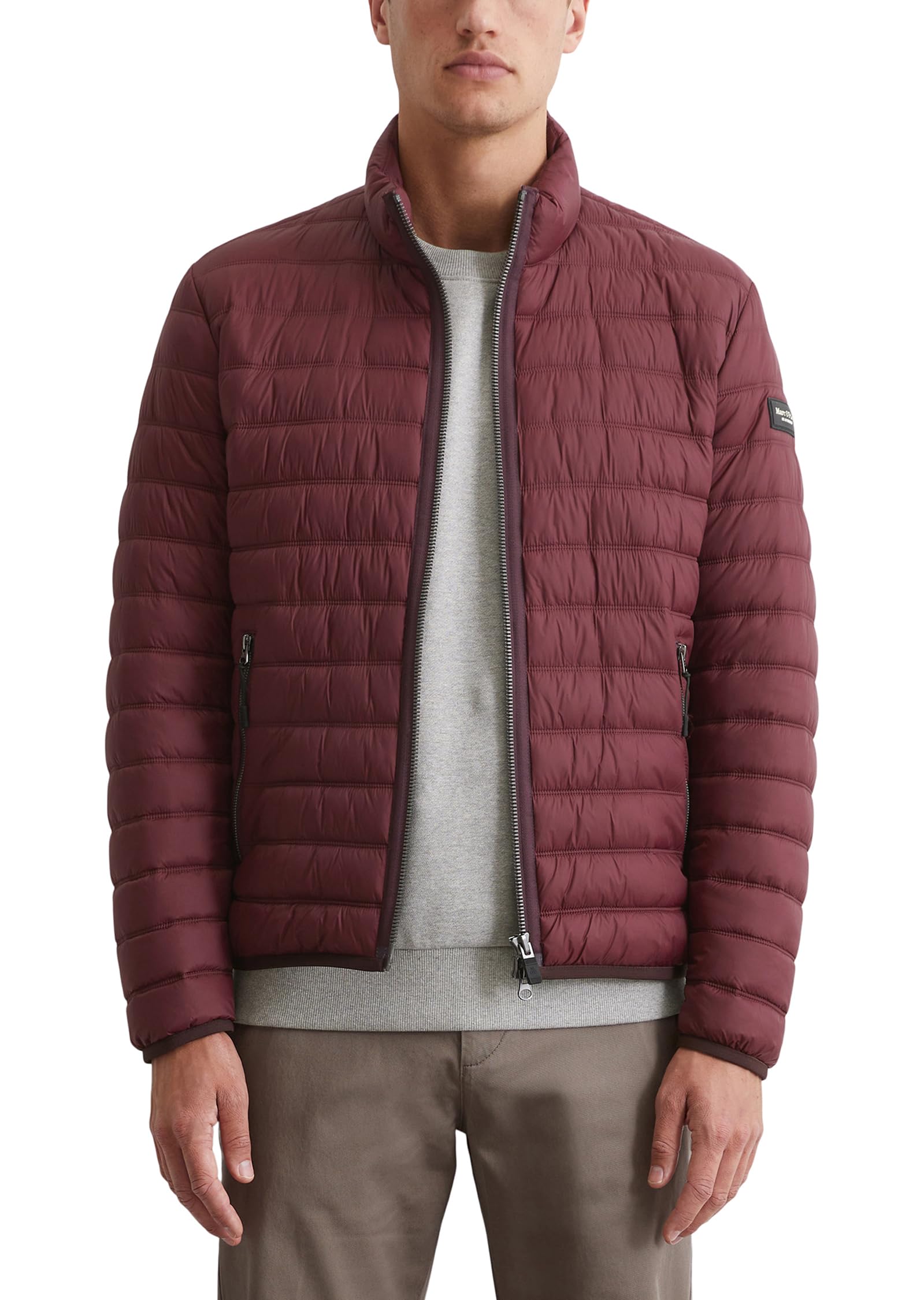 Marc O'Polo Herren Steppjacke mit Stehkragen leicht, Rot (Wine Berry), S