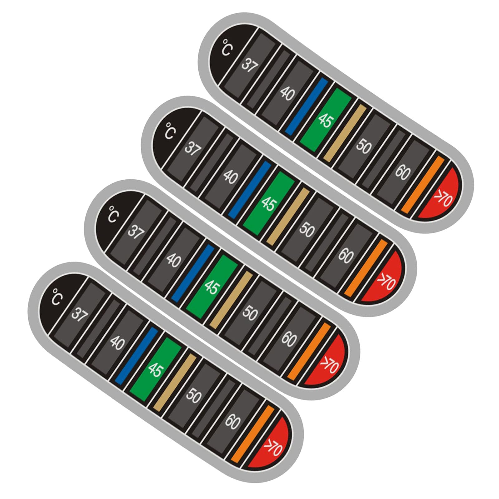 Elnwnnkc 4 Pieces Color Temperature Display Stickers For Metal Milk Bottle Adhesive Bottle Thermometers Strips Coffee Thermometers Sticker Temperature Tester Cup Measurement