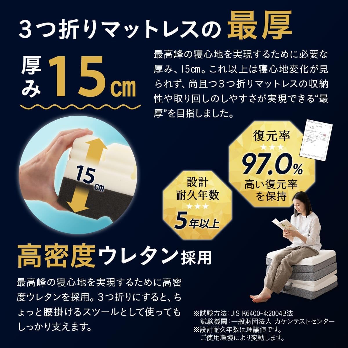 Amazon｜エムール プレミアム マットレス コンパクトショートサイズ