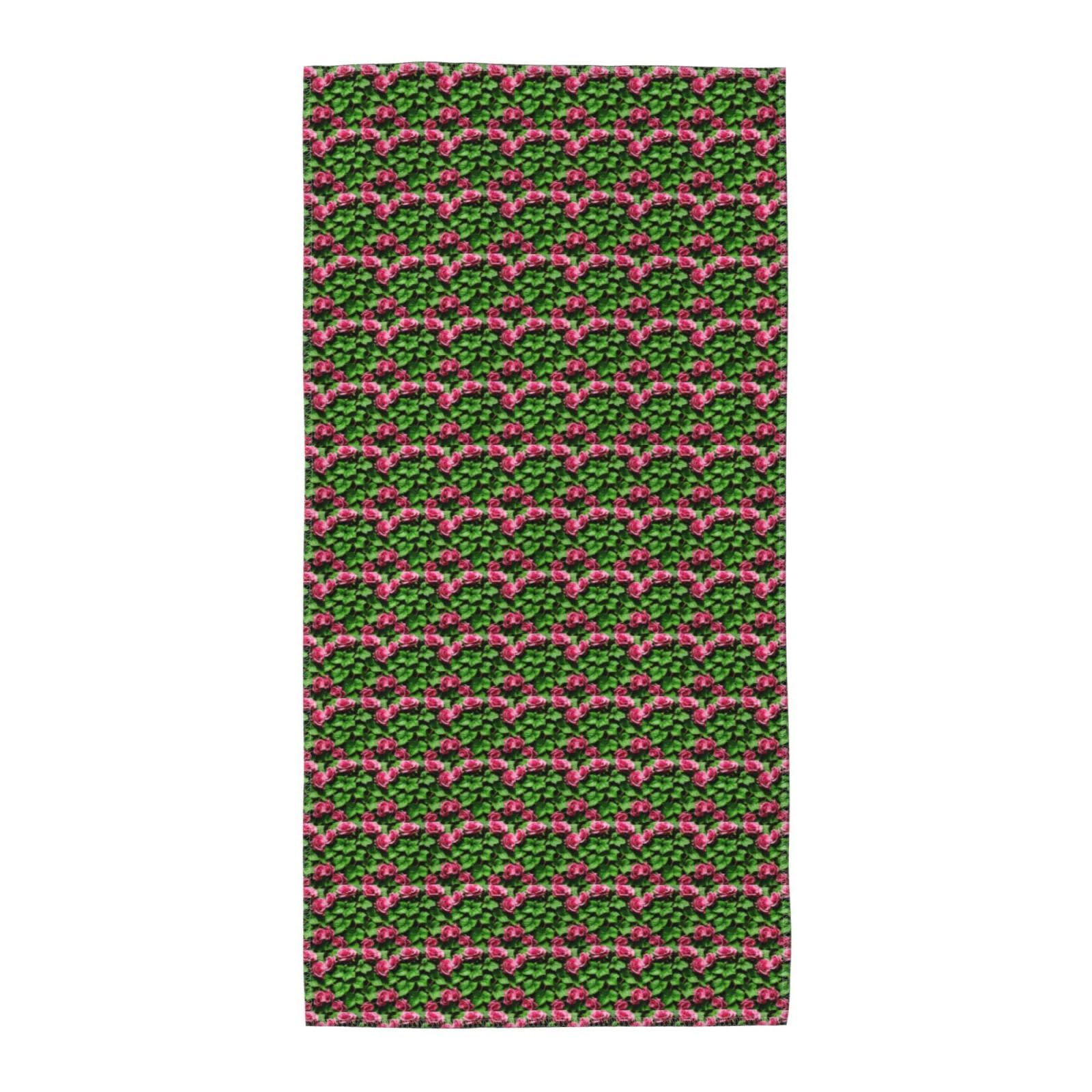 Oazcvbnn Unisex Black Floral Rose Ivy With Leaves Spring Print Extra Long Beach Towel Soft Comfortable Quick-Dry Gym Hiking Picnics Swimming
