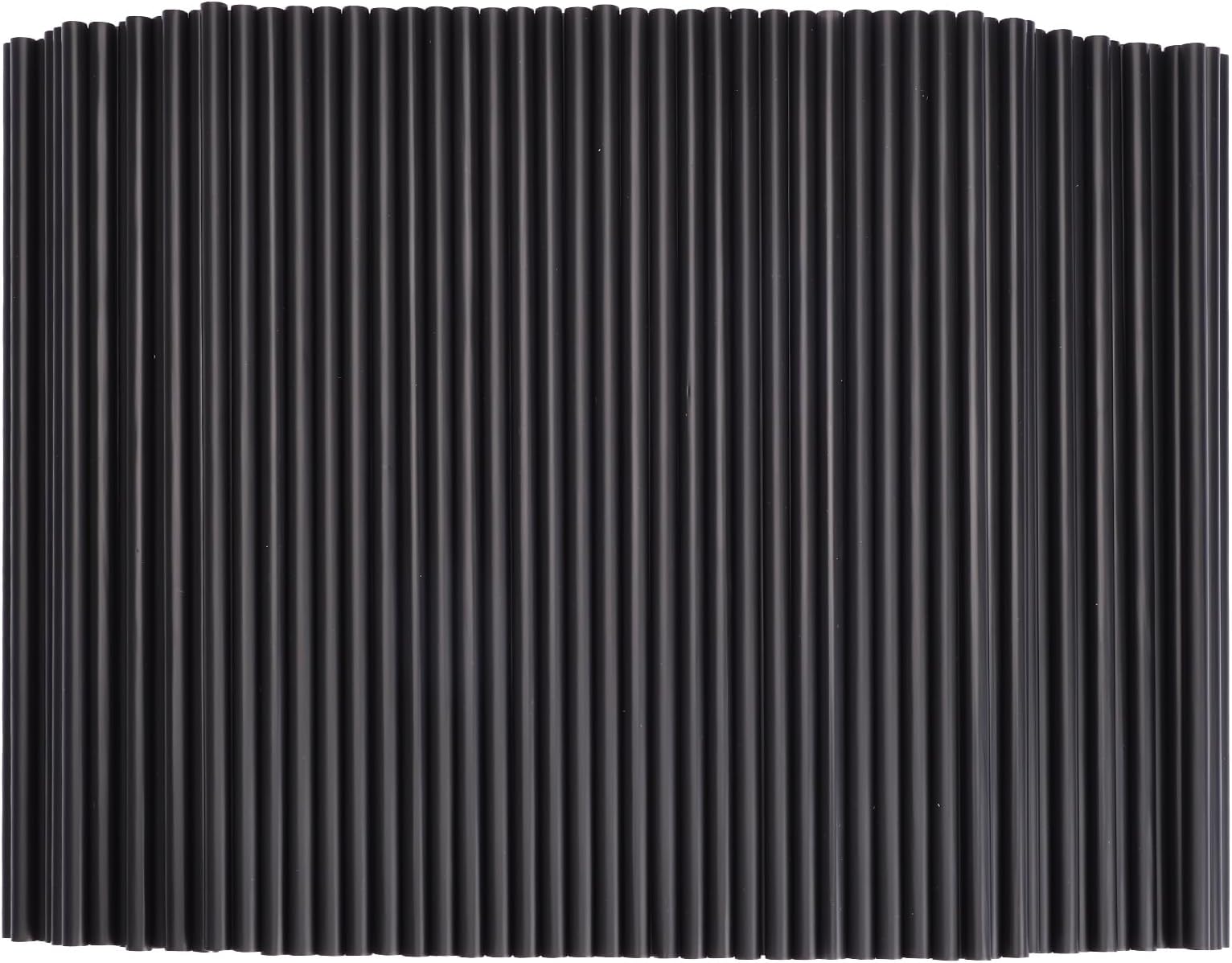 Tomnk 8.3" Disposable Plastic Drinking Straws, 300 Pack, Black