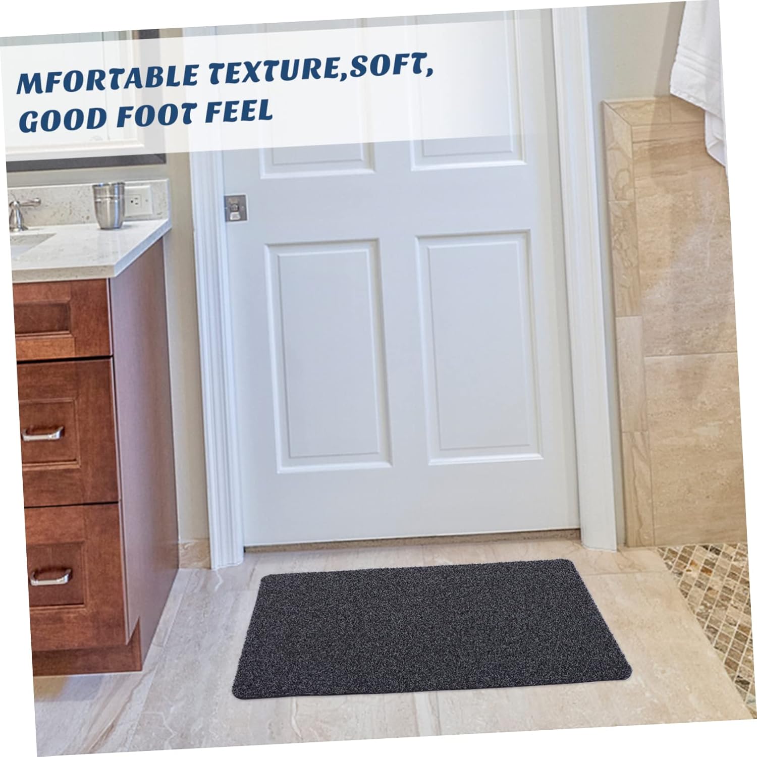 Durable Entrance Door Mat Non-Slip Entryway Rug for Front Door Absorbent Shoe Scraper Mat Grey for Home Garage and Outdoor Use