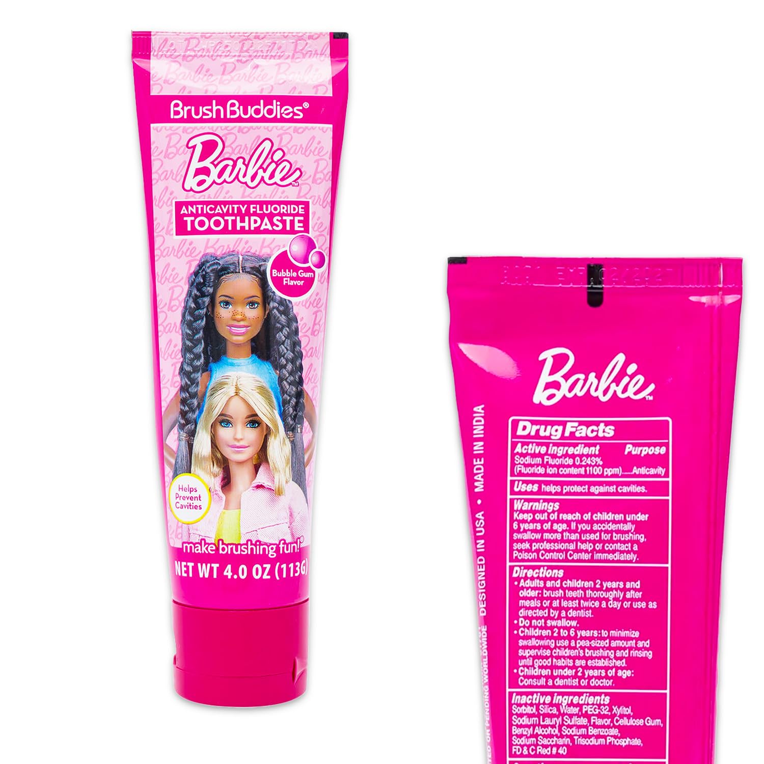 Barbie Mundpflege-Reise-Set für Kinder – Set mit Zahnbürste mit Abdeckung, Zahnpasta, Zahnseide-Packung, Reisetasche und mehr für Mädchen, Kleinkinder | Barbie Zahnbürsten-Set