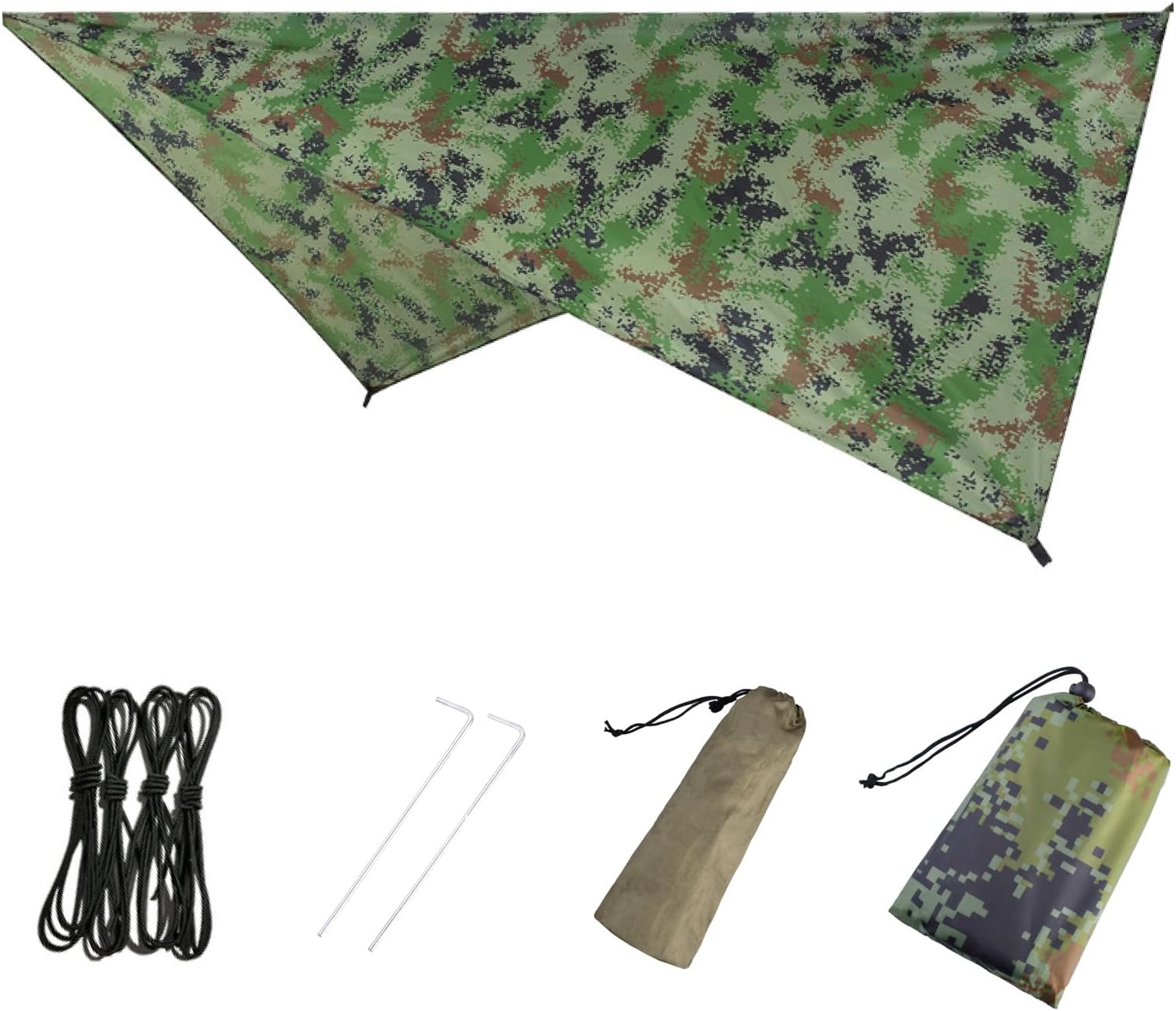 Bâche Anti-pluie Camping PU 3000 Mm – Tarp 3x3 M – Vert Armée – Imperméable