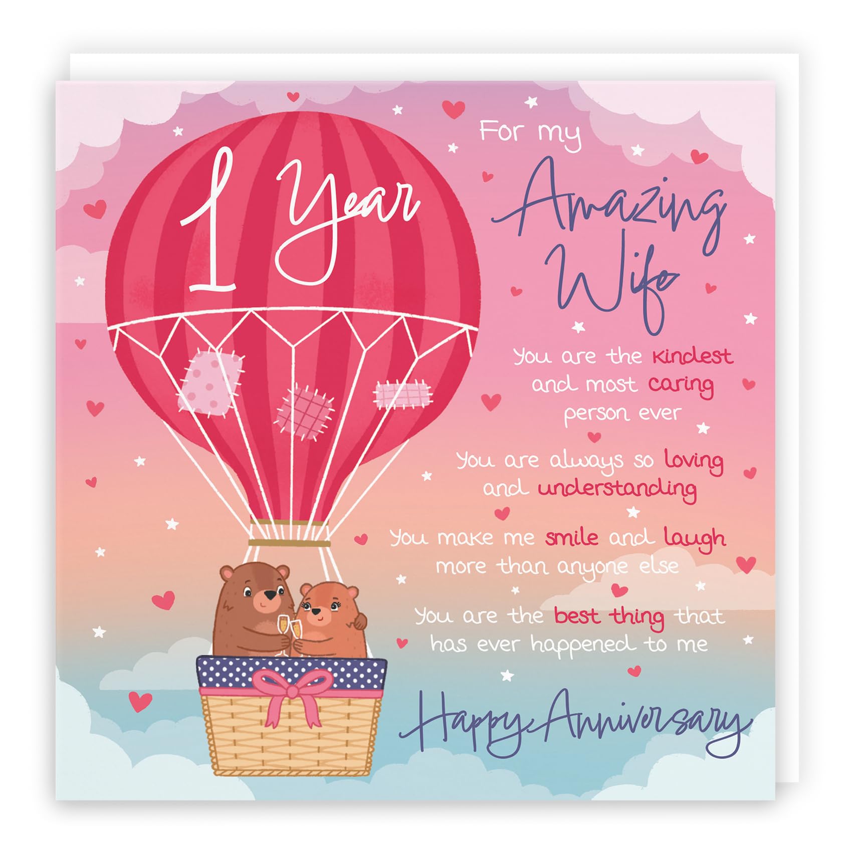 Hunts England, Wife 1st Anniversary Poem Card, Love Is In The Air, Beautiful Love Verse, Cute Bears