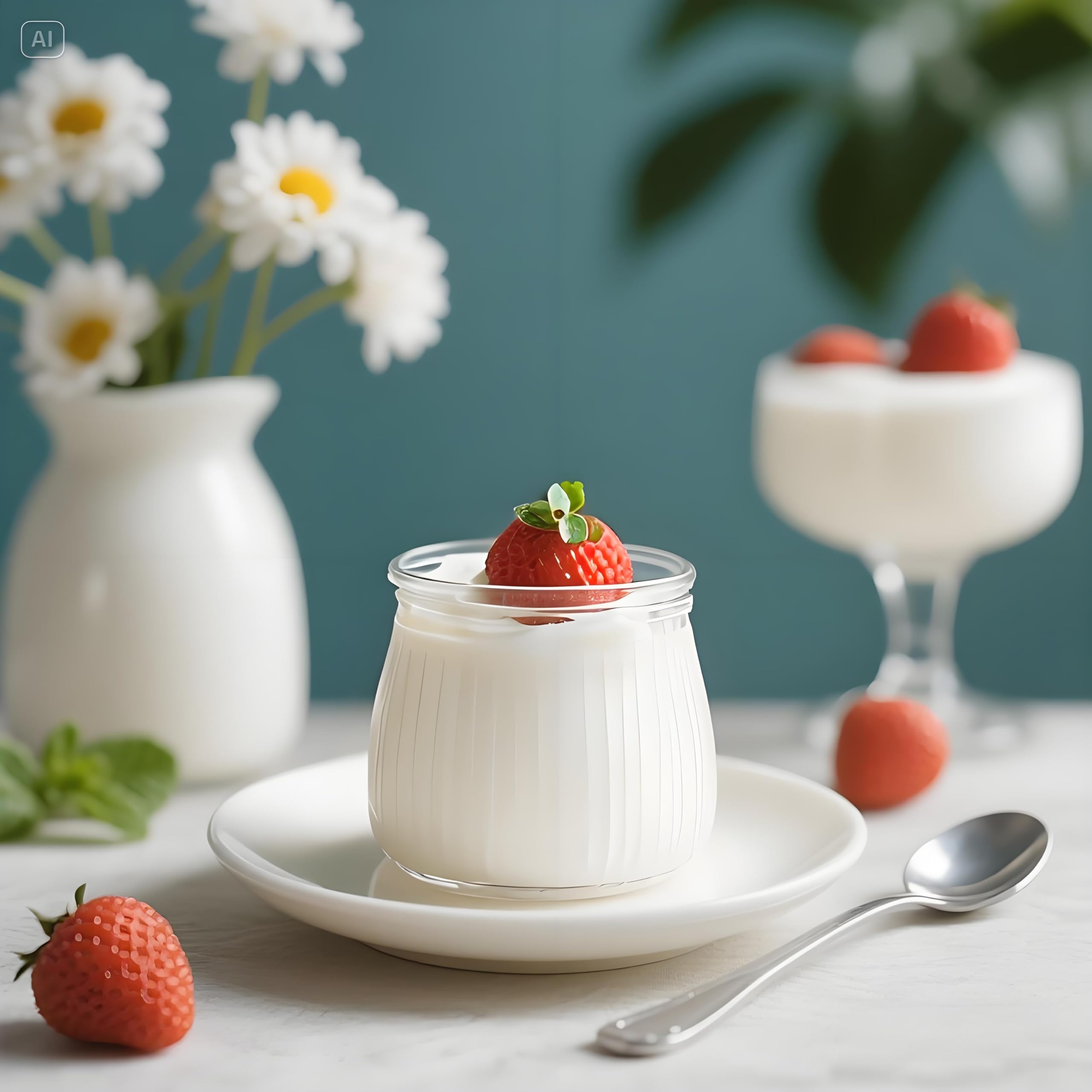 Pudding Yoghurt-potten, 6 stuks dessertglazen met deksel, 200 ml