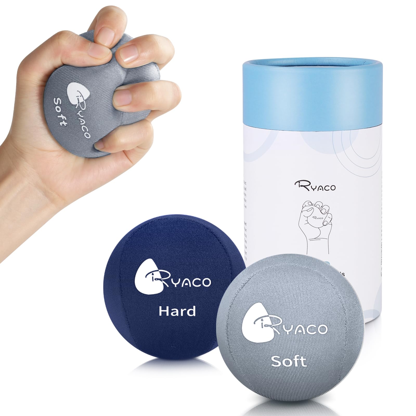 Ryaco Pack of 2 Gel Stress Balls for Adults - Anti-Stress Ball in Various Strength and Sizes - Anti-Stress Balls for Concentration - Motivational Play Putty Toy - Anger Ball-image-38
