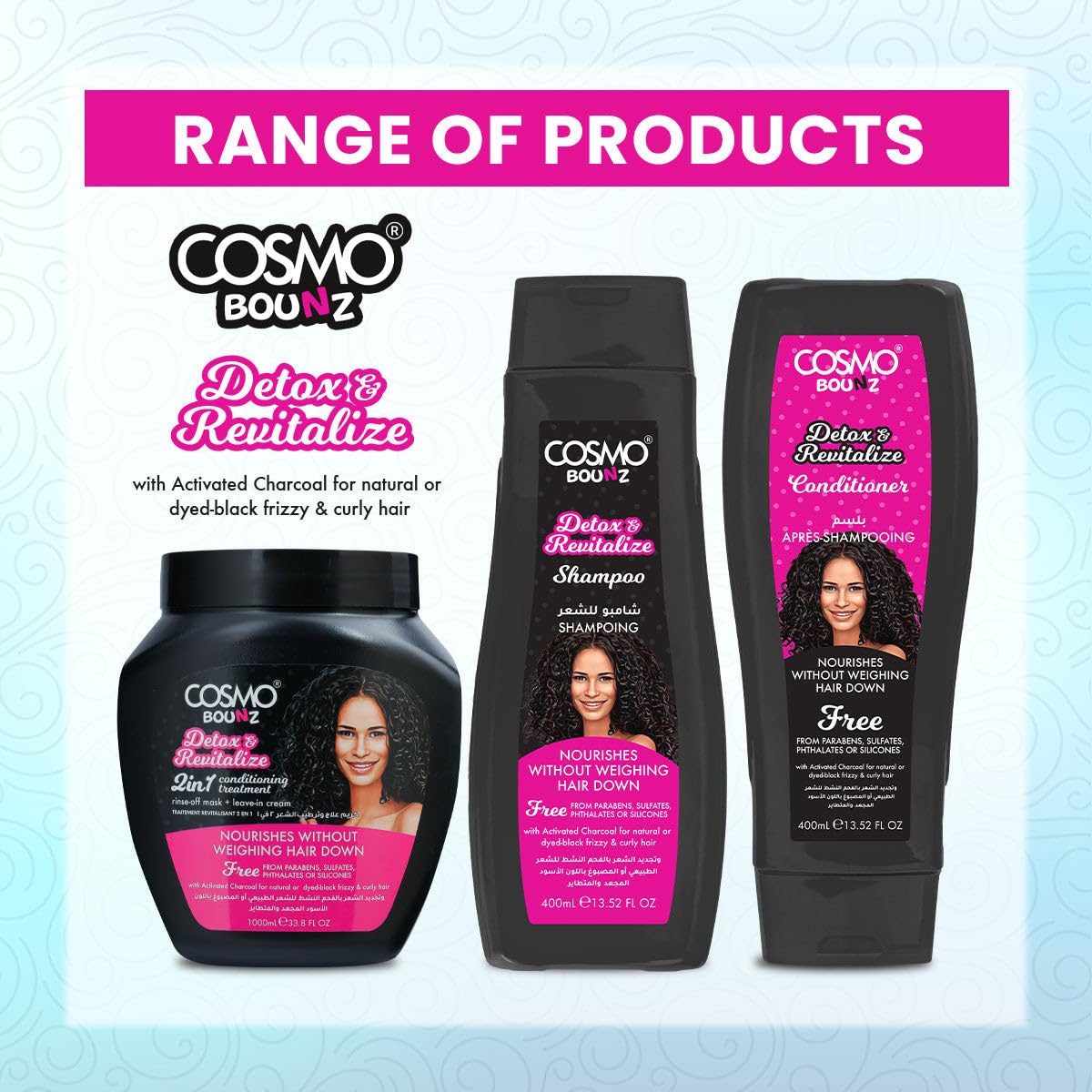 Amazon.com : Cosmo Bounz Detox & Revitalize Hair Conditioner 400ml