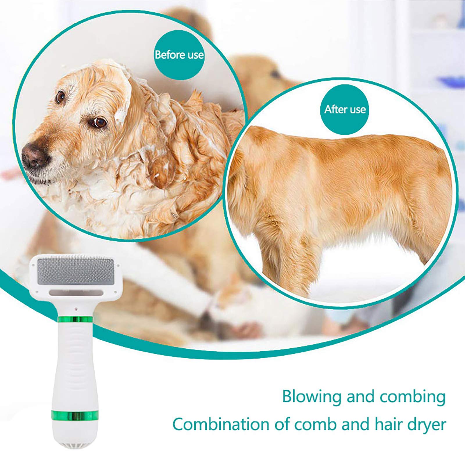 Brosse de sèche-Cheveux pour Petits Chiens de Compagnie, épilation Portable 3 en 1 à Faible Bruit en Un clic, sèche-Cheveux pour Chien à température réglable