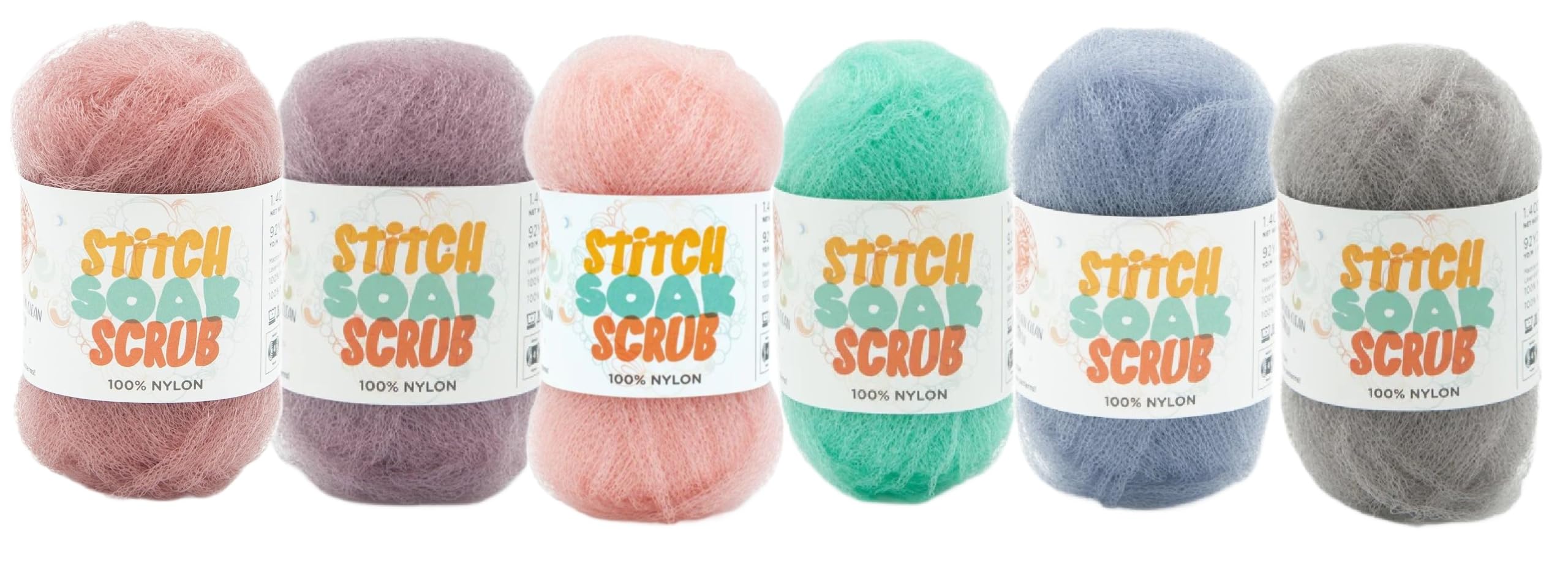Lion Brand Yarn - Stitch Soak Scrub - 6 Color Assortment (Coral Reef)
