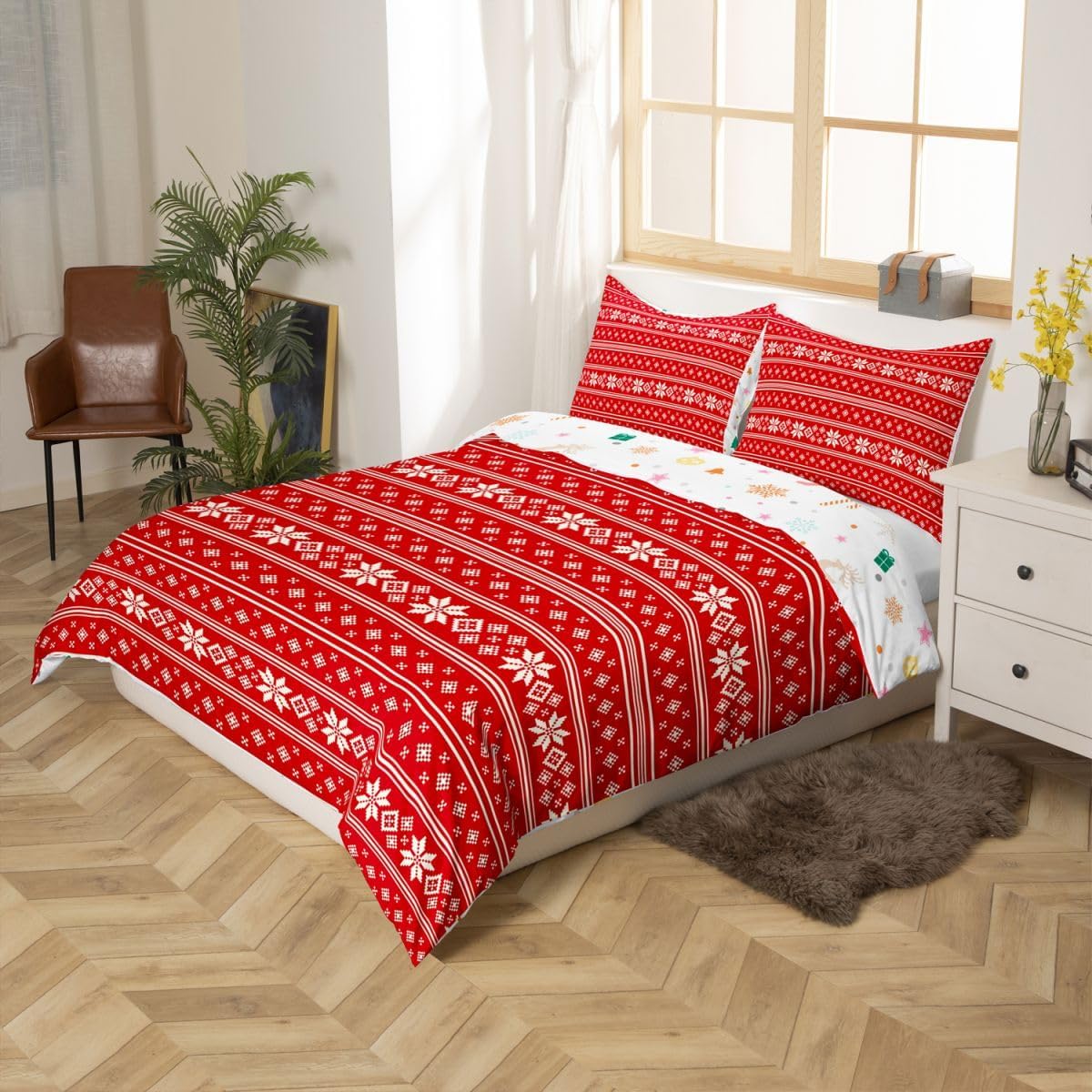 Castle Fairy Vintage Snowflake Duvet Cover Set Toddler Size 2Pcs image 5