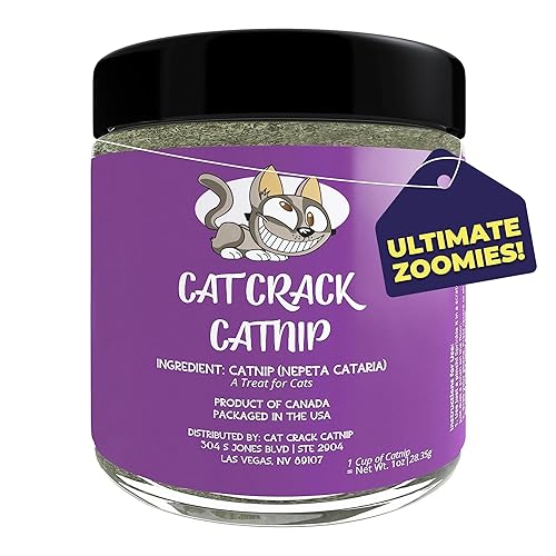Cat Crack Catnip, Zoomie-Inducing Cat Nip Blend, North American Made & 100% Natural, Safe & Non-Addictive Catnip Treats Used to Supplement Cat Nip Toys, Spray, & Accessories (1 Cup) - 1 Cup