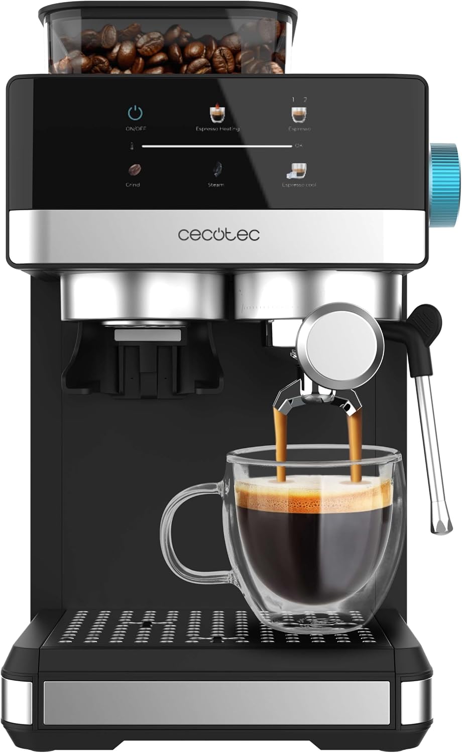 Cecotec Cafetera Express Power Espresso 20 Grind. 1350W, 20 Bares