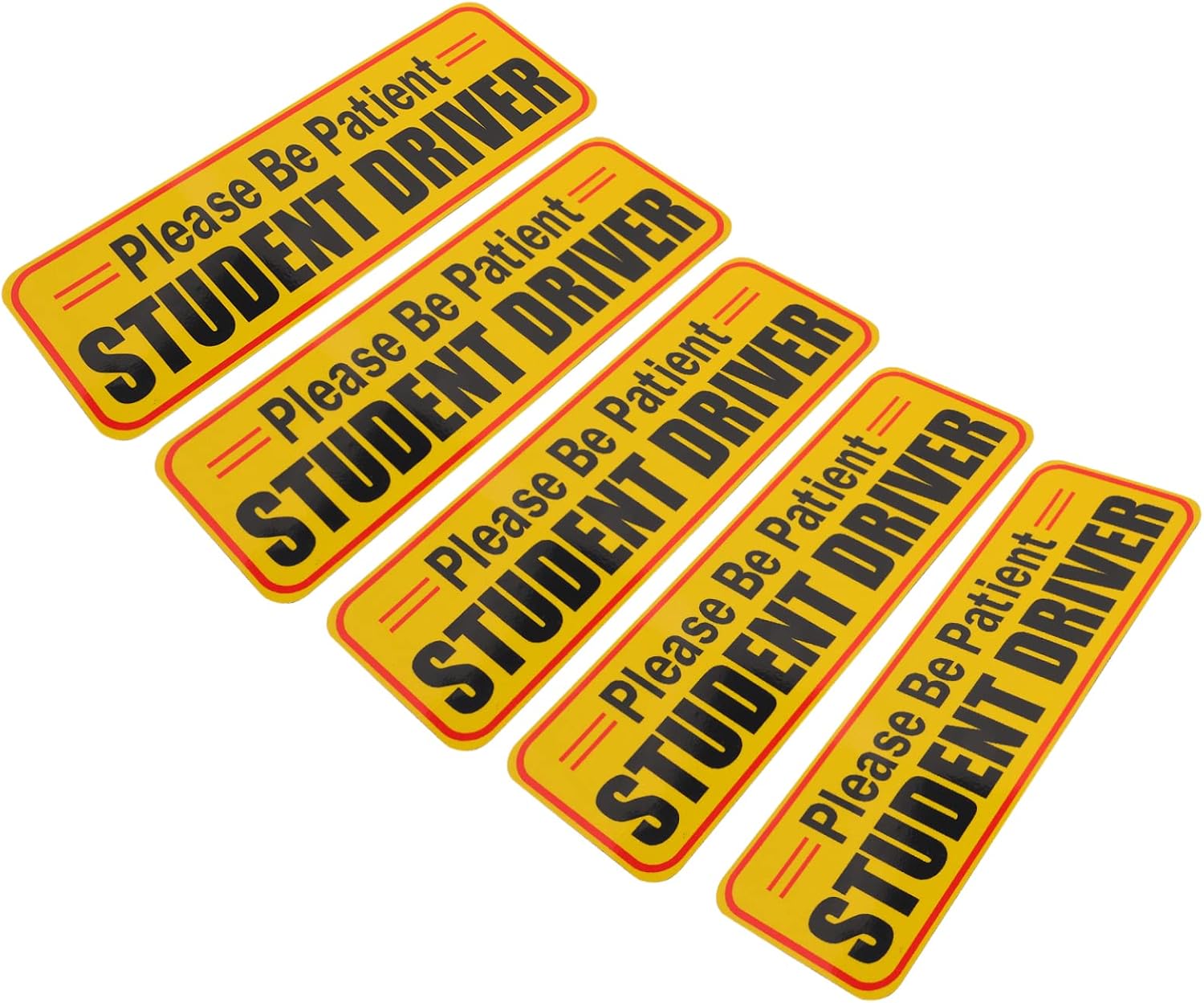 Holibanna 5pcs Magnetic Reflective Car Magnet Signs Novice Driver Safety Stickers for New Drivers Weather-Resistant and Removable