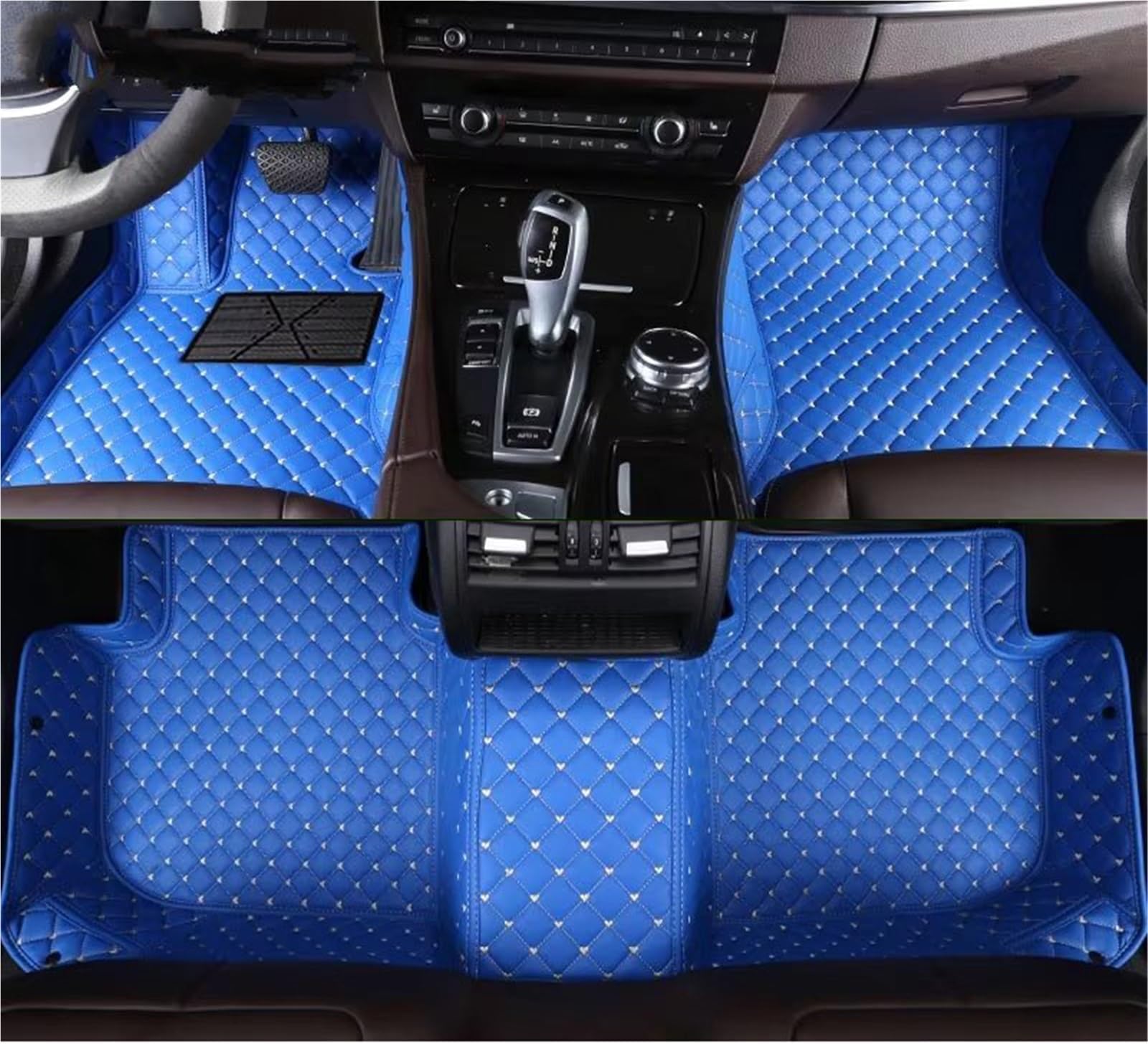 Car Mats For Mini For Cooper F55 F56 F57 R56 Auto Carpets Foot Coche Accessorie Car Floor Mats Car Floor Mats Set(أزرق,2014-2024 A)