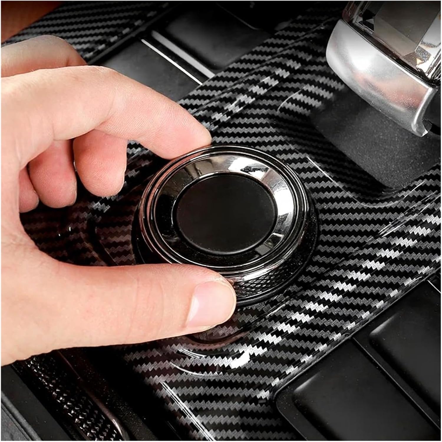 Compatible for HAVAL H9 2nd 2024 2025 Car Carbon Fiber Color Interior Steering Frame Decoration Cover Trim Stickers ABS Accessories(HAVAL H9)