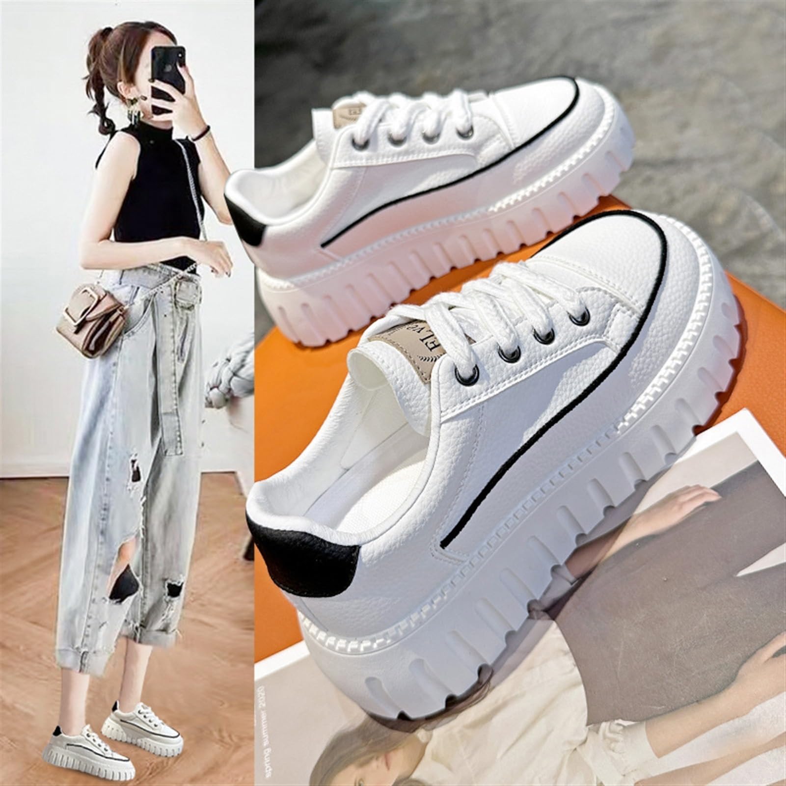 Nuevas Sneakers Mujer Moda Casual Chunky Zapatillas De Deporte Aumentar La Altura Zapatillas De Deporte para Los Estudiantes A Usar Zapatillas para Correr Al Aire Libre