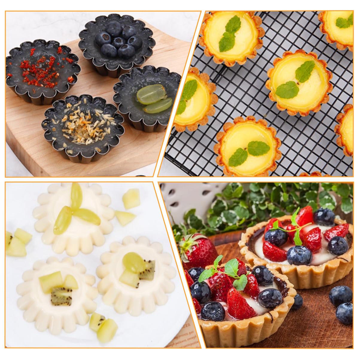 20 Piezas 6 x 2,5cm Moldes para Tartaletas Individuales, Moldes Mini Tartaletas de Acero Carbono, Acero Inoxidable Molde de Tartaleta de Huevo, Moldes para Tartaletas de Huevo, para Pasteles, Tartas — view 6
