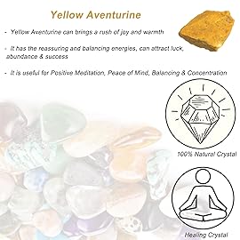 Yellow Aventurine Raw Crystals, Large 1.25-2.0 Healing Crystals Natural Rough Stones Crystal for Tumbling, Cabbing, Fountain Rocks, Decoration, Polishing, Wire Wrapping, Wicca & Reiki