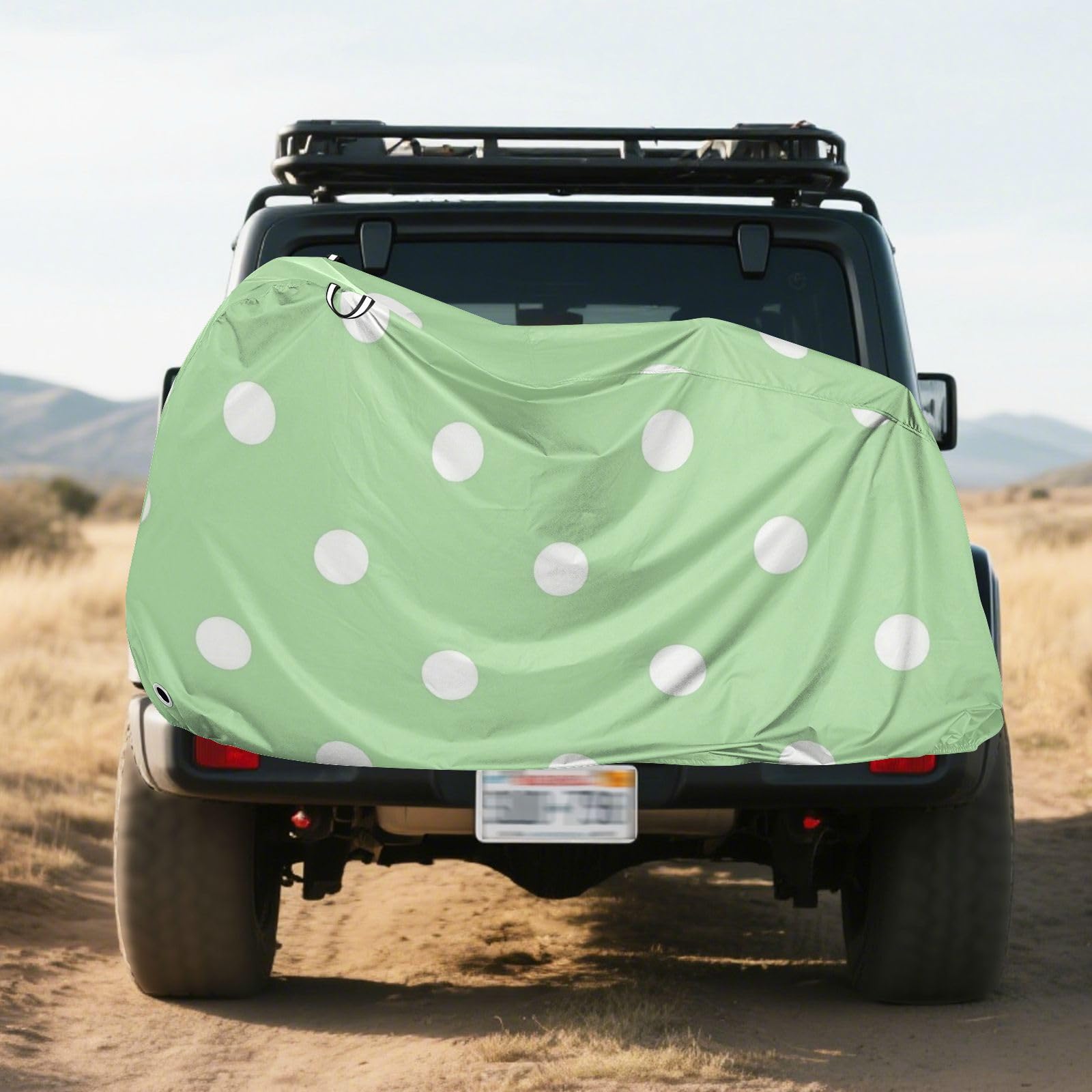 Housse de vélo d'extérieur imperméable à pois vert clair avec trous de verrouillage pour intérieur ou extérieur - Convient à la plupart des cobertor para bicicleta