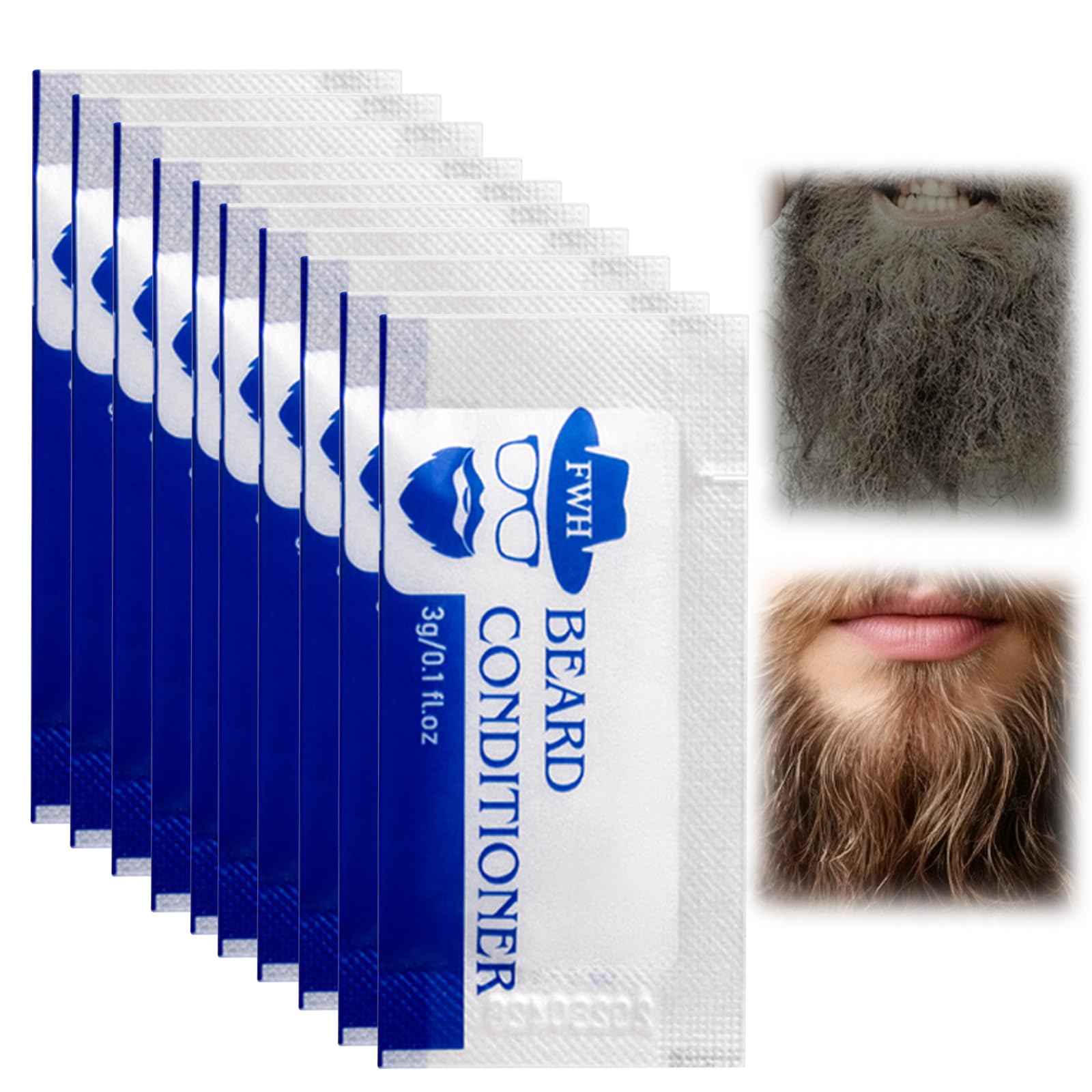 3gx10 Baume àbarbe,Hydratant Barbe,Baume moustache Homme adoucissant,Soin moustache,protecteur contre les démangeaisons et l'inconfor,Rend la barbe douce et lisse sans frisottis