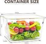 2 Pack grand récipient de stockage en verre avec lids 85oz/10.5cup grand récipient hermétique en verre pour aliments pour Rotisserie Poulet pastèque Préparation à repas, BPA Free, congélateur Lave-vaisselle Four Safe