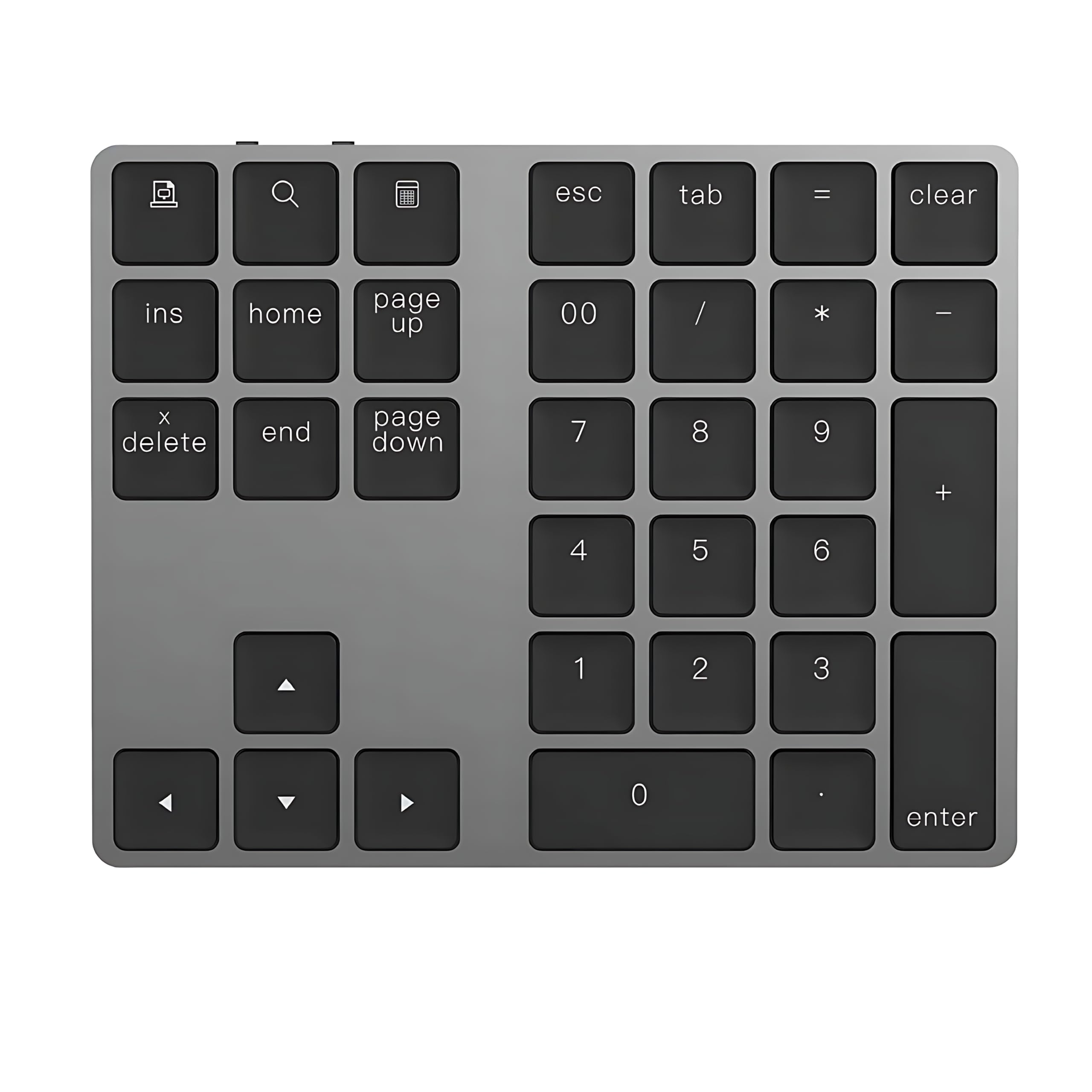 USB-C Bluetooth Numerische Ziffernblock – Kabelloses NumPad, Wiederaufladbare Numerische Tastatur für Laptop, Tablet, iPad, MacBook, Windows, Grau (Space Gray)