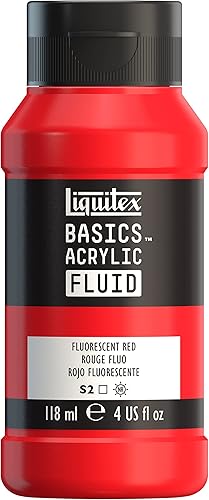 Liquitex BASICS - Pintura acrílica líquida, botella de 4 onzas, rojo fluorescente