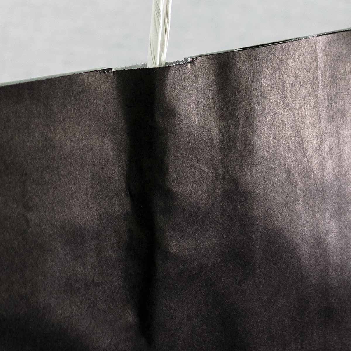 Papiertüten schwarz mit Kordel-Henkel I 300 Stk. 22+10x28cm I Papiertragetasche für Einzelhandel, Weihnachten, Mitbringsel, TO-GO I Geschenktüten aus Kraftpapier I HUTNER