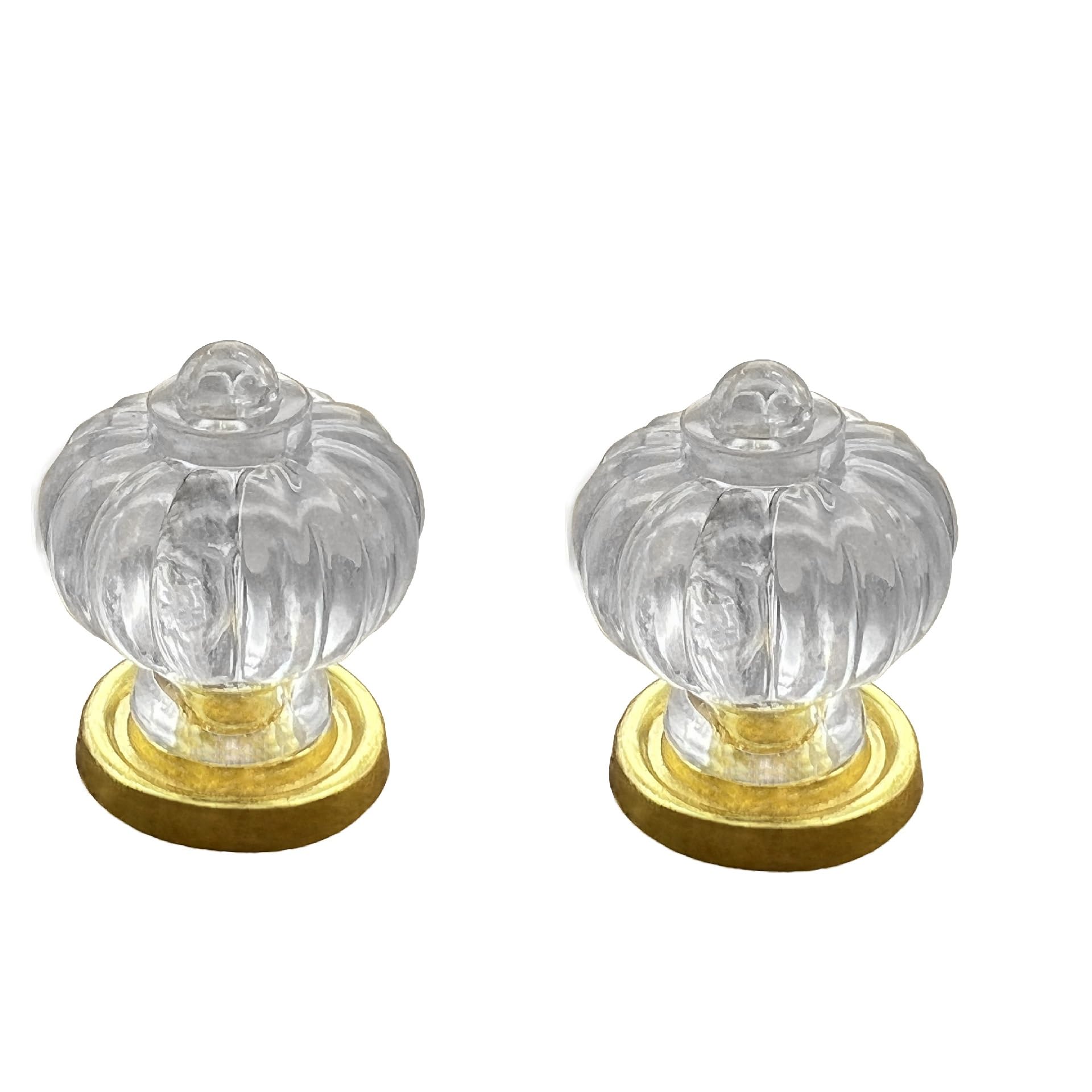 Kfgisd Gold 2Pcs Furniture Drawer Handles And Knobs,Bedroom Drawer Handles 1.25 * 1.02Inch,Crystal Handles(Gold)