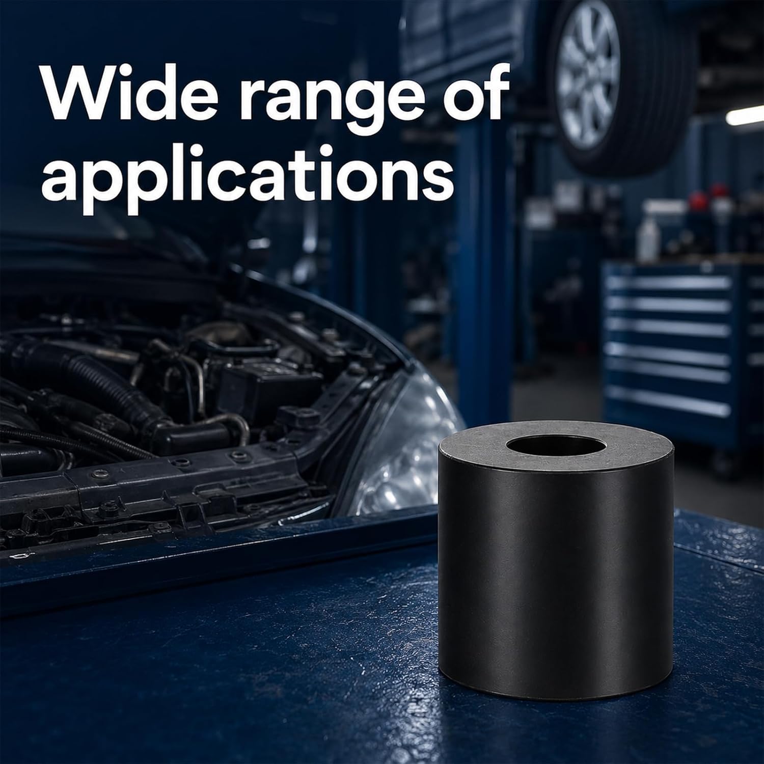 12 Pack Multi Purpose Rubber Spacer, 1 Inch OD X 3/8 Inch ID X 1 Inches Thickness Anti Vibration Rubber Bushing Black Round Neoprene Rubbers Washers for Home Car Motor Accessories