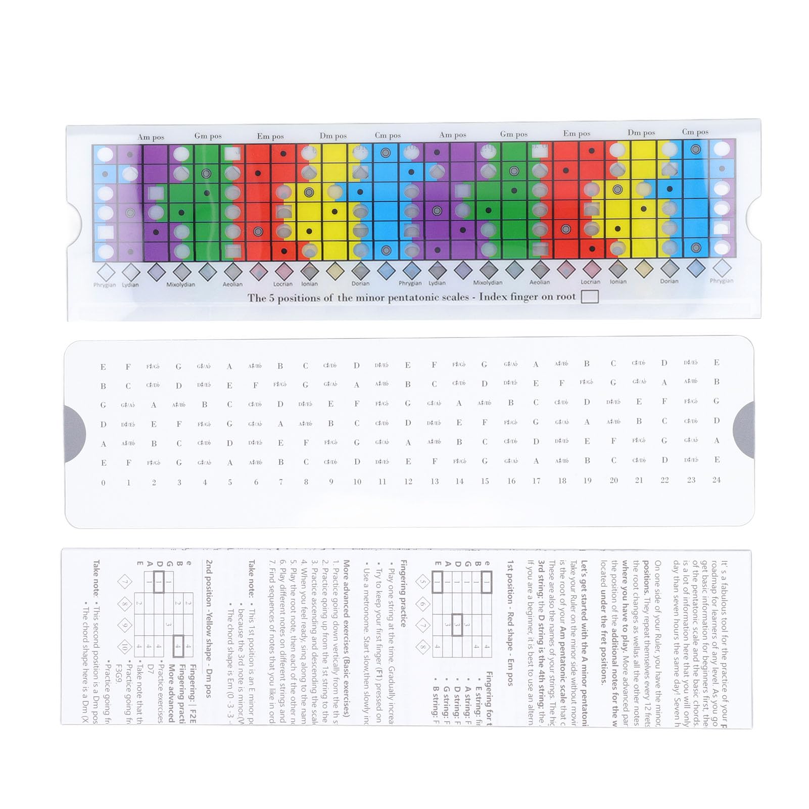Plastic Guitar Scale Slide Ruler Pentatonic Sliding Ruler Guitar Fingerboard Scale Chart Practice Learning Chord Scales Chart