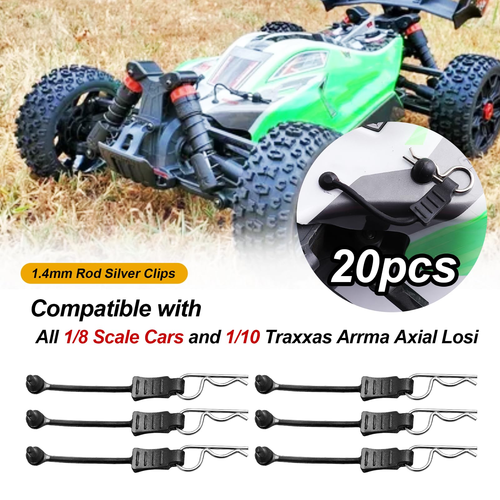 Vgoohobby 520Pcs RC Screw Kit – M3 M4 Bolts, Washers, Nuts, Body Clips For 1/8 1/10 RC Cars