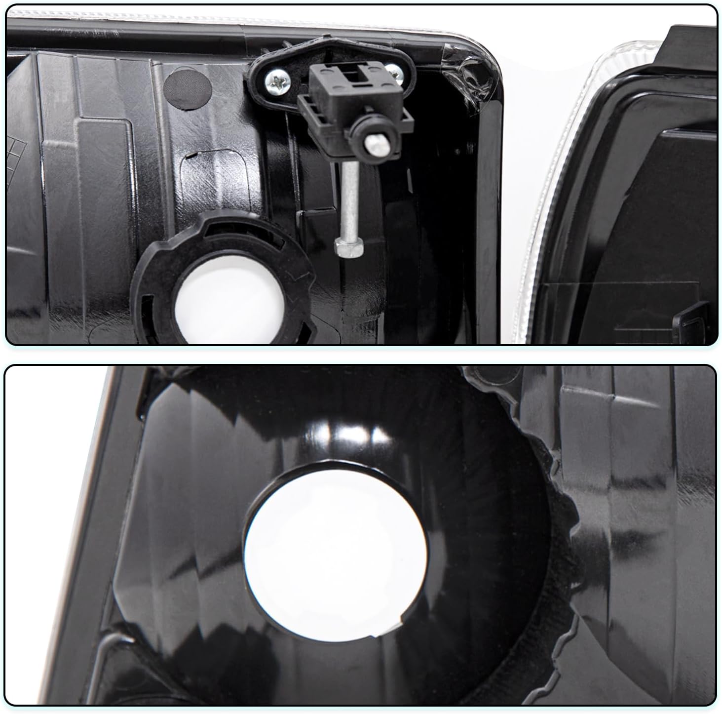Headlight Assembly for 01 02 03 04 05 06 07 08 09 10 11 Ford Ranger Headlamp with Corner Light 4PCS Driver & Passenger Side with Bulbs