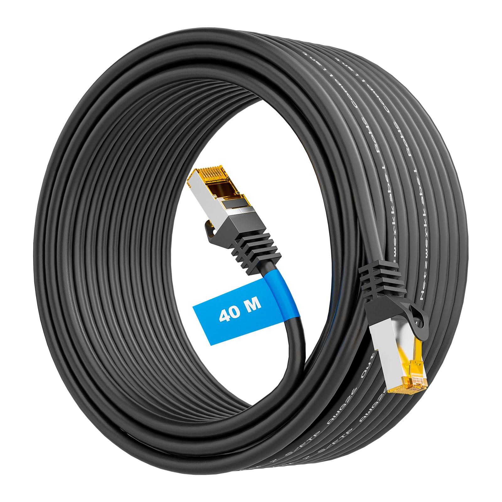 iwillink Cat 7 Outdoor LAN kabel 40 m, wodoszczelny IP66, 10 Gbit/s